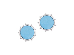 Judith Ripka Blue Magnesite Rhodium Over Sterling Silver Earrings