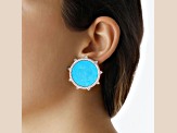 Judith Ripka Blue Magnesite Rhodium Over Sterling Silver Earrings