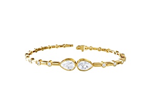 White Lab-Grown Diamond EF VVS-VS 18k Yellow Gold Over Sterling Silver Link Bracelet 2.40ctw