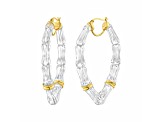 14K Yellow Gold Over Brass Vivienne Bamboo Acrylic Hoops