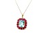 Aquamarine, Ruby and White Diamond 14K Yellow Gold Necklace