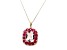 Pink Morganite, Ruby and White Diamond 14K Yellow Gold Necklace