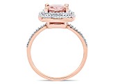 1.62ct Morganite And 0.10ctw Diamond 14k Rose Gold Double Halo Ring