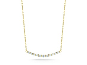 Sterling Statements 14K Yellow Gold Over Sterling Silver Cubic Zirconia Graduated Bar Necklace