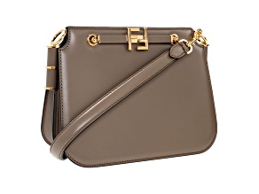 Fendi Touch Taupe Tartufo Leather Shoulder Bag