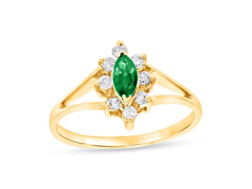Picture of 0.35ctw Emerald and Diamond Ring in 14k Yellow Gold