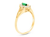 0.35ctw Emerald and Diamond Ring in 14k Yellow Gold