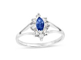 0.40ctw Sapphire and Diamond Ring in 14k White Gold