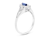 0.40ctw Sapphire and Diamond Ring in 14k White Gold