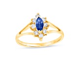 0.40ctw Sapphire and Diamond Ring in 14k Yellow Gold