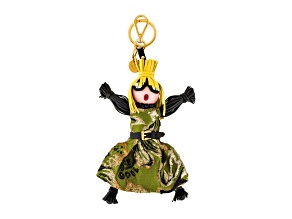 Prada Trick Pelle Felce Green Dress Jasmine Doll Keyring Key Charm