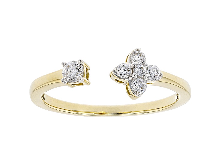 White Lab-Grown Diamond 14kt Yellow Gold Ring 0.25ctw