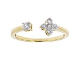 White Lab-Grown Diamond 14kt Yellow Gold Ring 0.25ctw