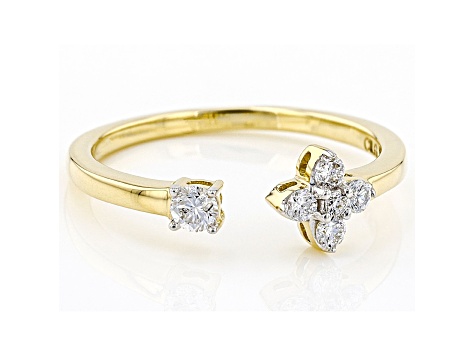 White Lab-Grown Diamond 14kt Yellow Gold Ring 0.25ctw