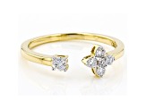 White Lab-Grown Diamond 14kt Yellow Gold Ring 0.25ctw