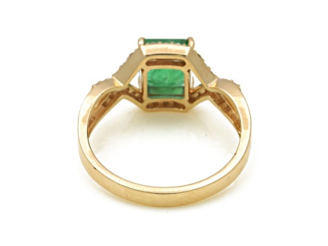 1.50 Ctw Emerald with 0.21 Ctw Diamond Ring in 14K YG