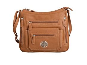 Stone Mountain Mountain Ridge Textured Pebble Grain Faux Leather A-Line Short Shoulder in Tan