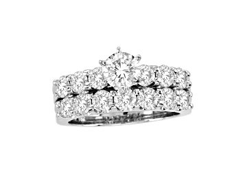 Picture of 2.50ctw Diamond Engagement Ring and Wedding Band Ring in 14k White Gold