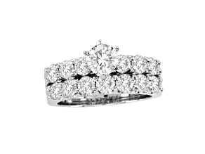 2.50ctw Diamond Engagement Ring and Wedding Band Ring in 14k White Gold