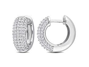 0.63ctw Created  Moissanite Multi-Row Hoop Earrings in Sterling Silver