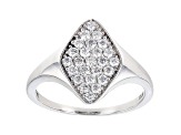 Round White Lab-Grown Diamond 14kt White Gold Signet Ring 0.50ctw