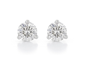 Picture of White IGI Certified Lab-Grown Diamond 14kt White Gold Martini Stud Earrings 0.50ctw