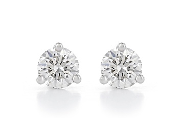 Picture of Certified White Lab-Grown Diamond H-I SI 14K White Gold Martini Solitaire Stud Earrings 0.50ctw