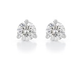 Certified White Lab-Grown Diamond H-I SI 14k White Gold Martini Stud Earrings 0.50ctw