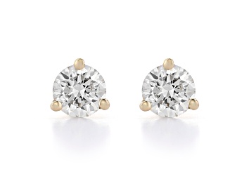 Picture of Certified White Lab-Grown Diamond H-I SI 14k Yellow Gold Martini Stud Earrings 0.50ctw