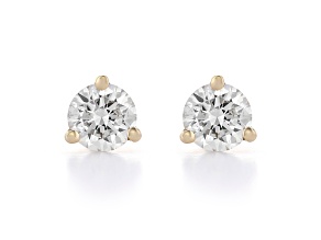 White Lab-Grown Diamond 14kt Yellow Gold Martini Stud Earrings 0.50ctw