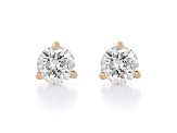 Certified White Lab-Grown Diamond H-I SI 14k Yellow Gold Martini Stud Earrings 0.50ctw