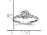 Rhodium Over 14K White Gold Diamond Cluster Engagement Ring 0.18ctw