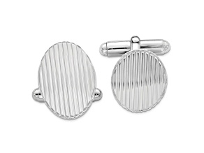 Sterling Silver Rhodium-plated Cuff Links