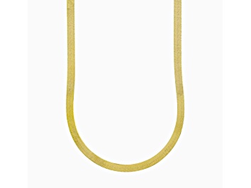 18K Yellow Gold Plated Sterling Silver 4.50 mm Flexible Herringbone 18" Necklace
