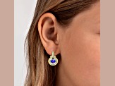 14K Two-tone Gold Tanzanite and Diamond Earrings  3.56ctw