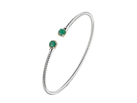 Green Emerald Sterling Silver Bracelet 0.80ct