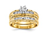 14K Yellow Gold Polished Finished Engagement Ring 0.09ctw