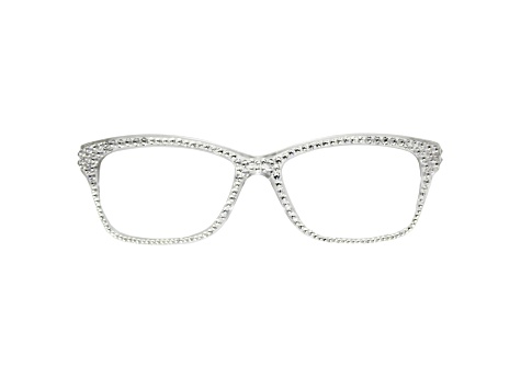 Silver Crystal Rectangular Frame Reading Glasses. Strength 3.00 ...