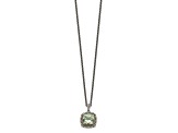Sterling Silver Antiqued with 14K Accent Green Quartz Necklace