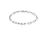 Sterling Silver Italian 3mm Paperclip Link Chain Bracelet for Unisex Size - 7 Inches, Color Silver