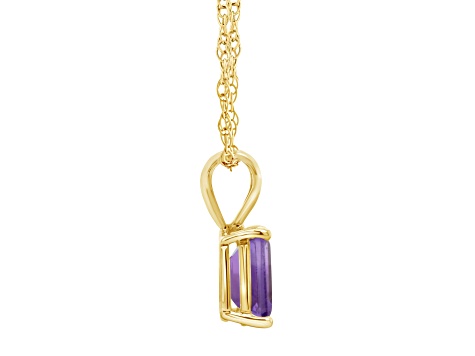 14K Yellow Gold Ladies Solitaire Pendant With 8x6 Mm Oval Ruby (Includes Silver Chain) - View #5