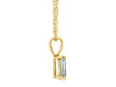 8x6mm Emerald Cut Aquamarine 14k Yellow Gold Pendant With Chain