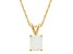 8x6mm Emerald Cut Opal 14k Yellow Gold Pendant With Chain