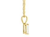 8x6mm Emerald Cut Opal 14k Yellow Gold Pendant With Chain