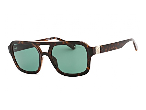 Guess Blonde Havana Square Frame / Green Lenses Sunglasses