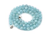 Aquamarine Beaded Sterling Silver Necklace 200.00ctw