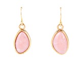 Barse Jewelry Pink Opal Gold Tone Dangle Earrings