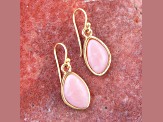 Barse Jewelry Pink Opal Gold Tone Dangle Earrings