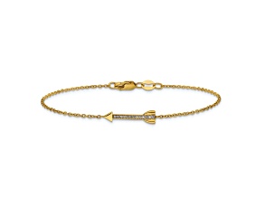 14k Yellow Gold Diamond Arrow Bracelet