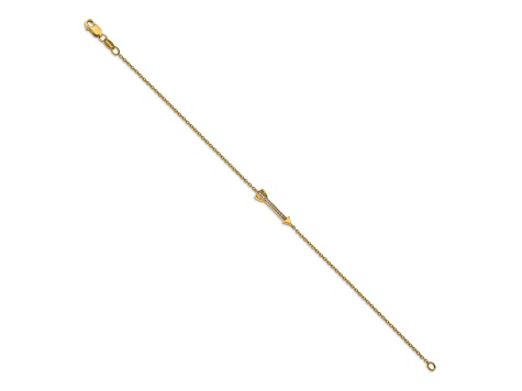 14k Yellow Gold Diamond Arrow Bracelet